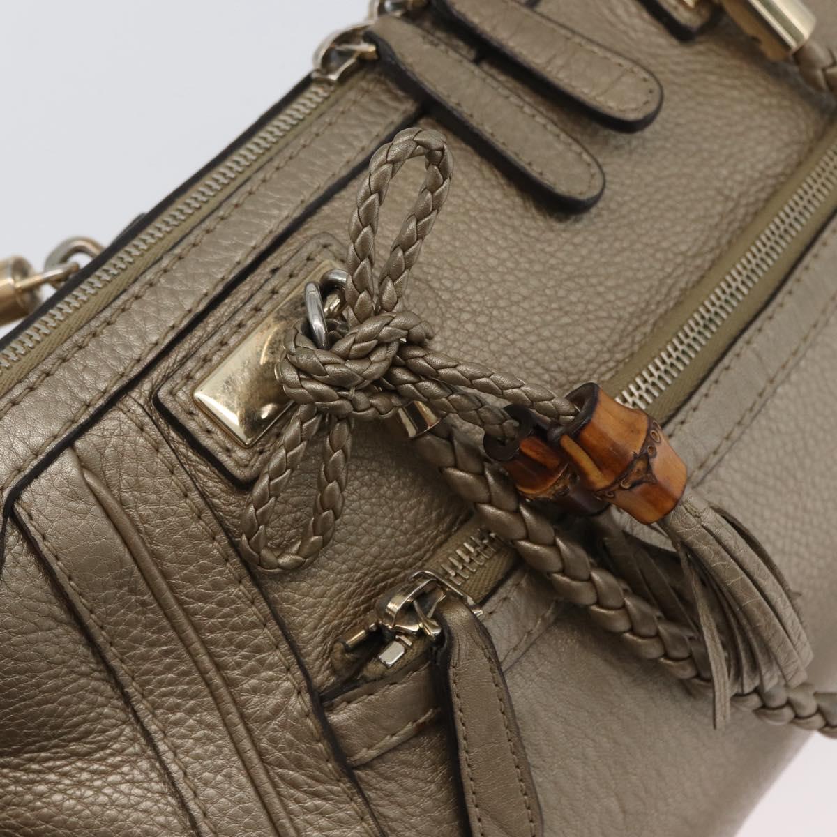 GUCCI Hand Bag Leather 2way Gold Tone 282300 Auth ka2918