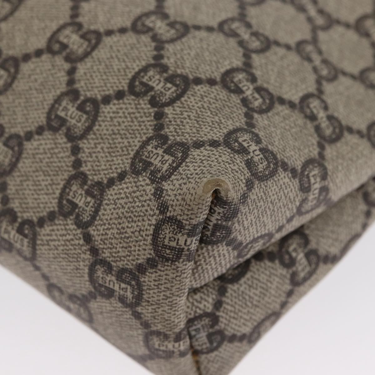 GUCCI GG Plus Supreme Clutch Bag PVC Beige Auth ka2920