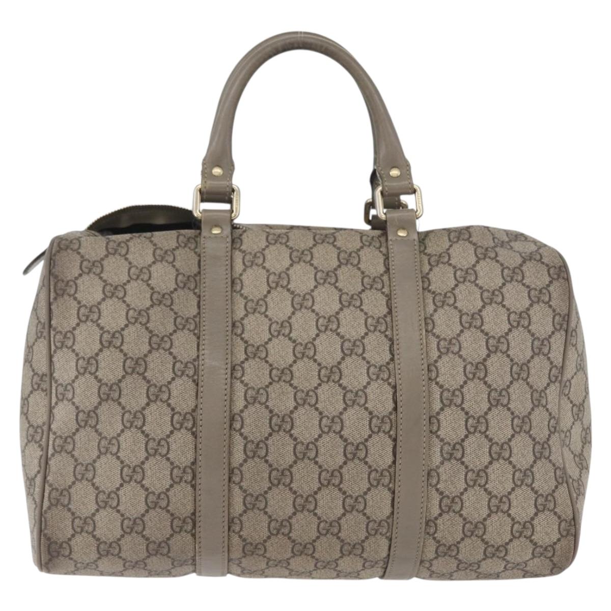 GUCCI GG Supreme Hand Bag PVC Beige Gold 193608 Auth ka2923