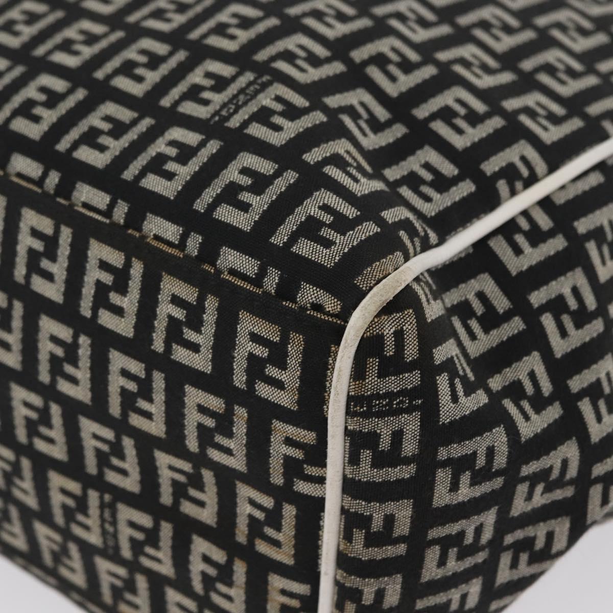 FENDI Zucchino Canvas Tote Bag Black Gray Auth ka2926