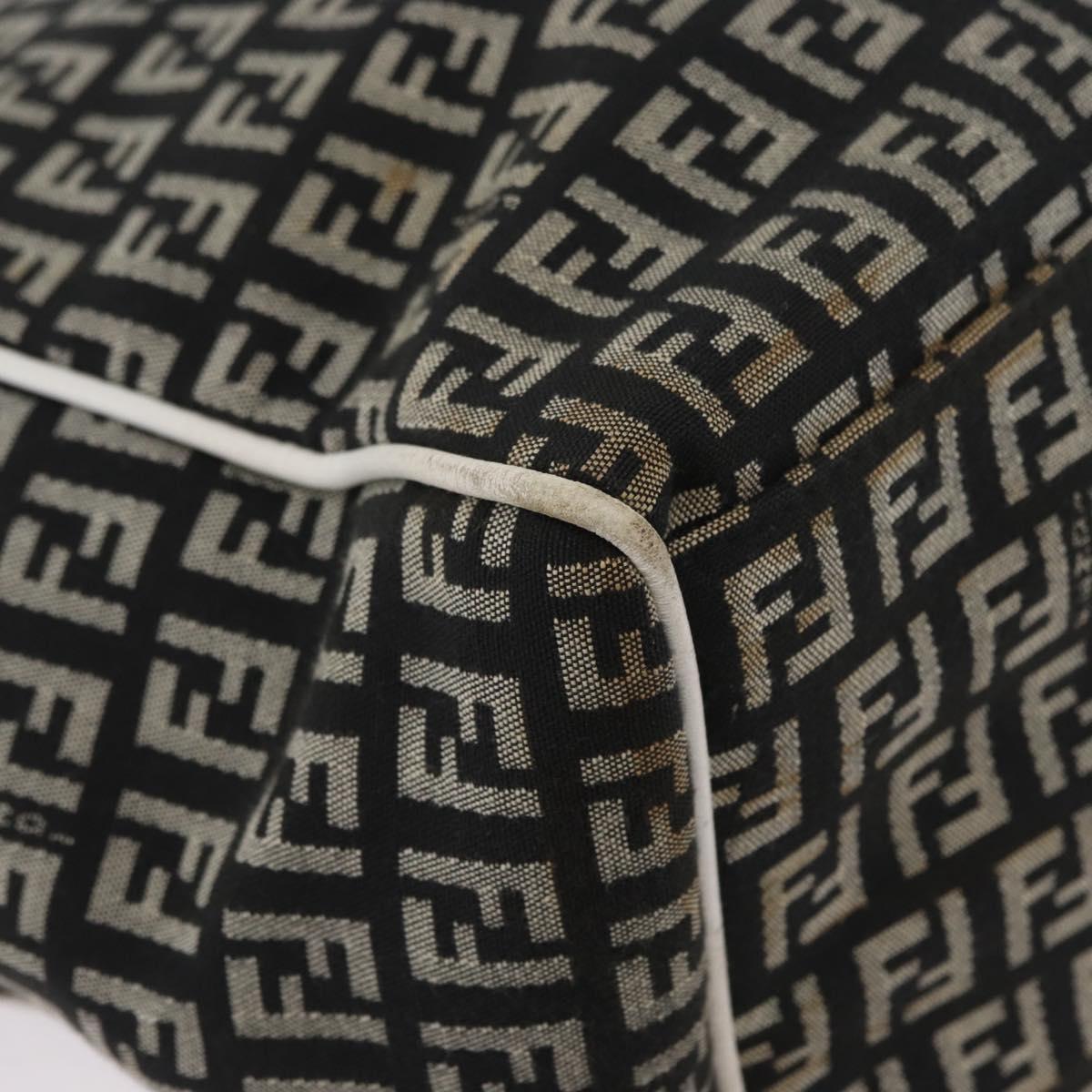 FENDI Zucchino Canvas Tote Bag Black Gray Auth ka2926