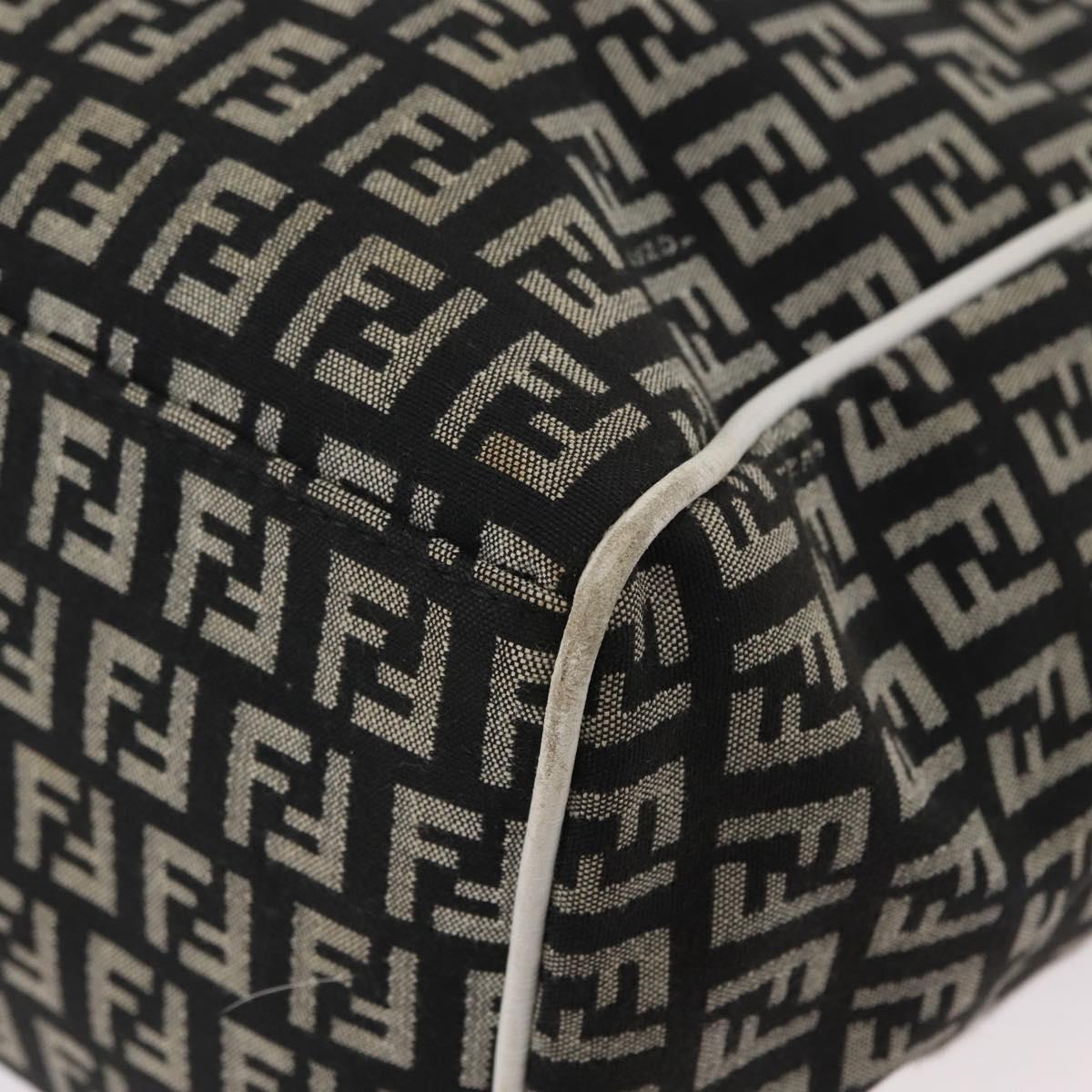 FENDI Zucchino Canvas Tote Bag Black Gray Auth ka2926