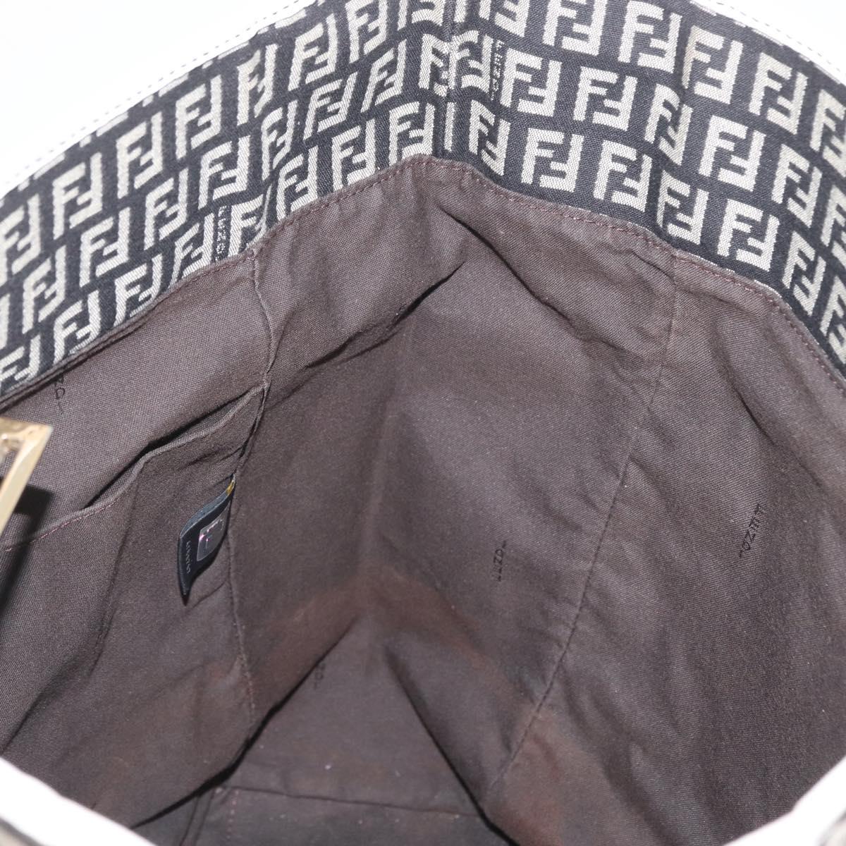 FENDI Zucchino Canvas Tote Bag Black Gray Auth ka2926