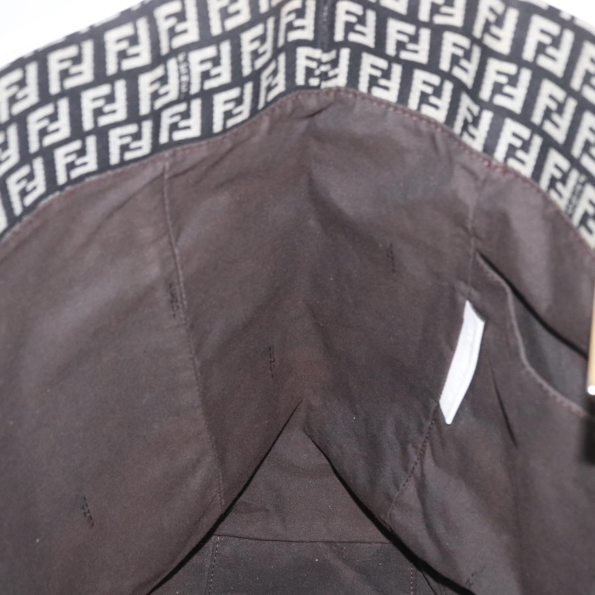 FENDI Zucchino Canvas Tote Bag Black Gray Auth ka2926