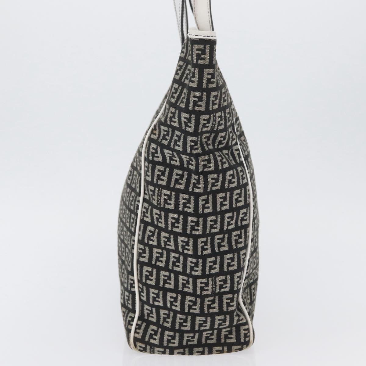 FENDI Zucchino Canvas Tote Bag Black Gray Auth ka2926
