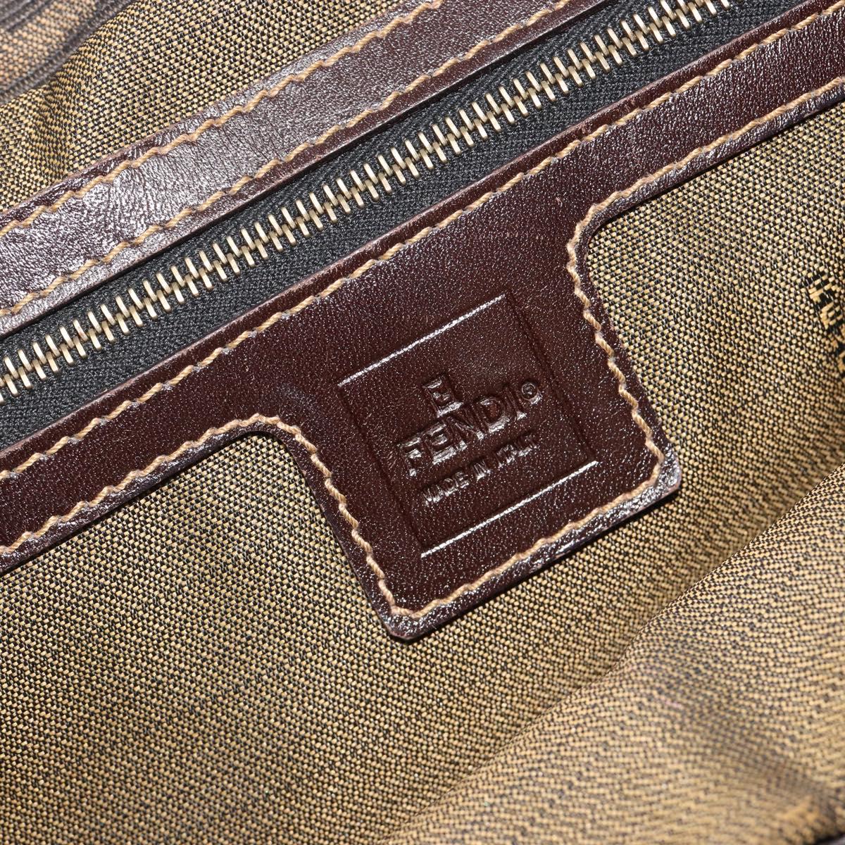 FENDI Zucca Canvas Hand Bag Brown Black Auth ka2934