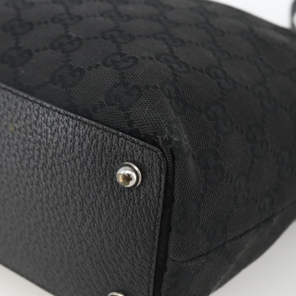 GUCCI GG Canvas Tote Bag Black Silver 120840 Auth ka2935