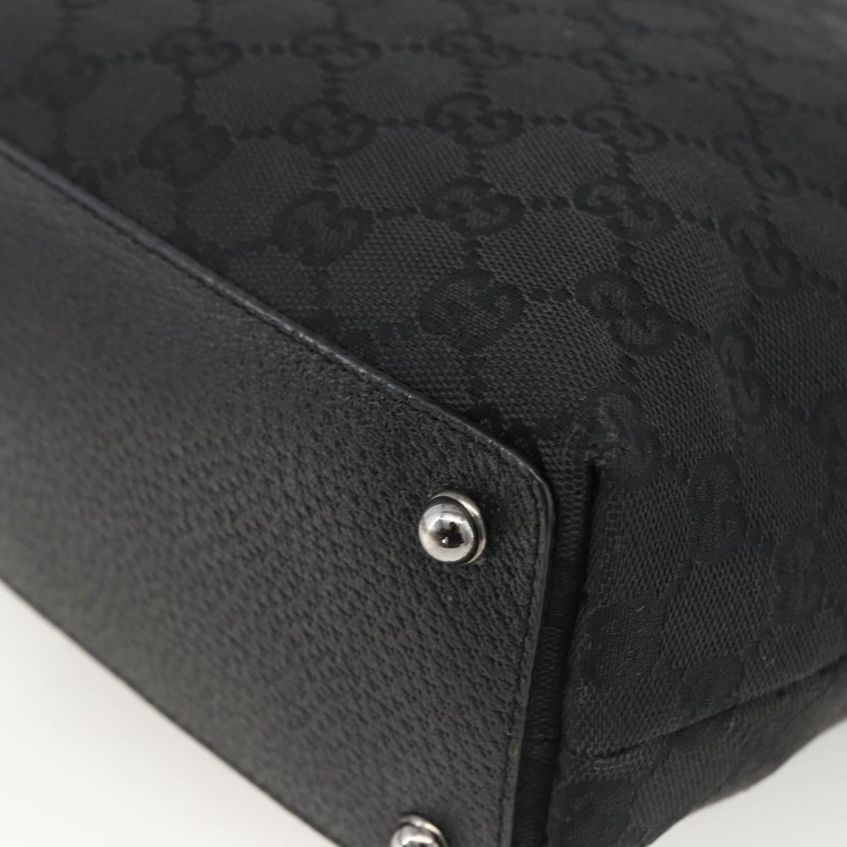 GUCCI GG Canvas Tote Bag Black Silver 120840 Auth ka2935