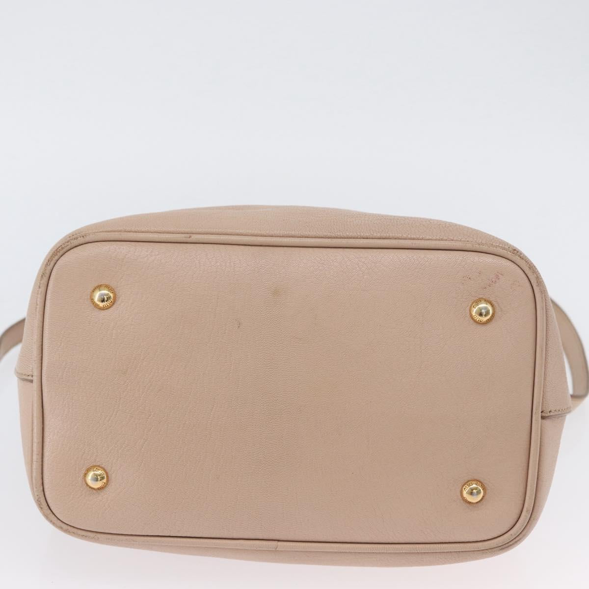 Miu Miu Hand Bag Leather 2way Pink Gold Auth ka2936