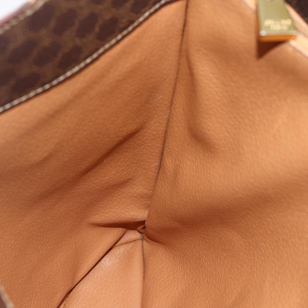 CELINE Macadam Canvas Tote Bag PVC Leather Brown Gold Auth ka2937