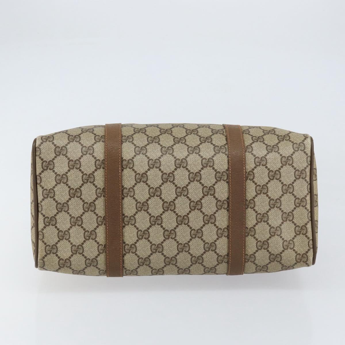 GUCCI GG Supreme Web Sherry Line Hand Bag PVC Beige Gold 58 02 007 Auth ka294