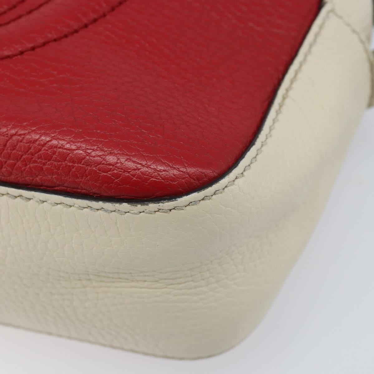GUCCI Shoulder Bag Leather Red Gold 431567 Auth ka2941