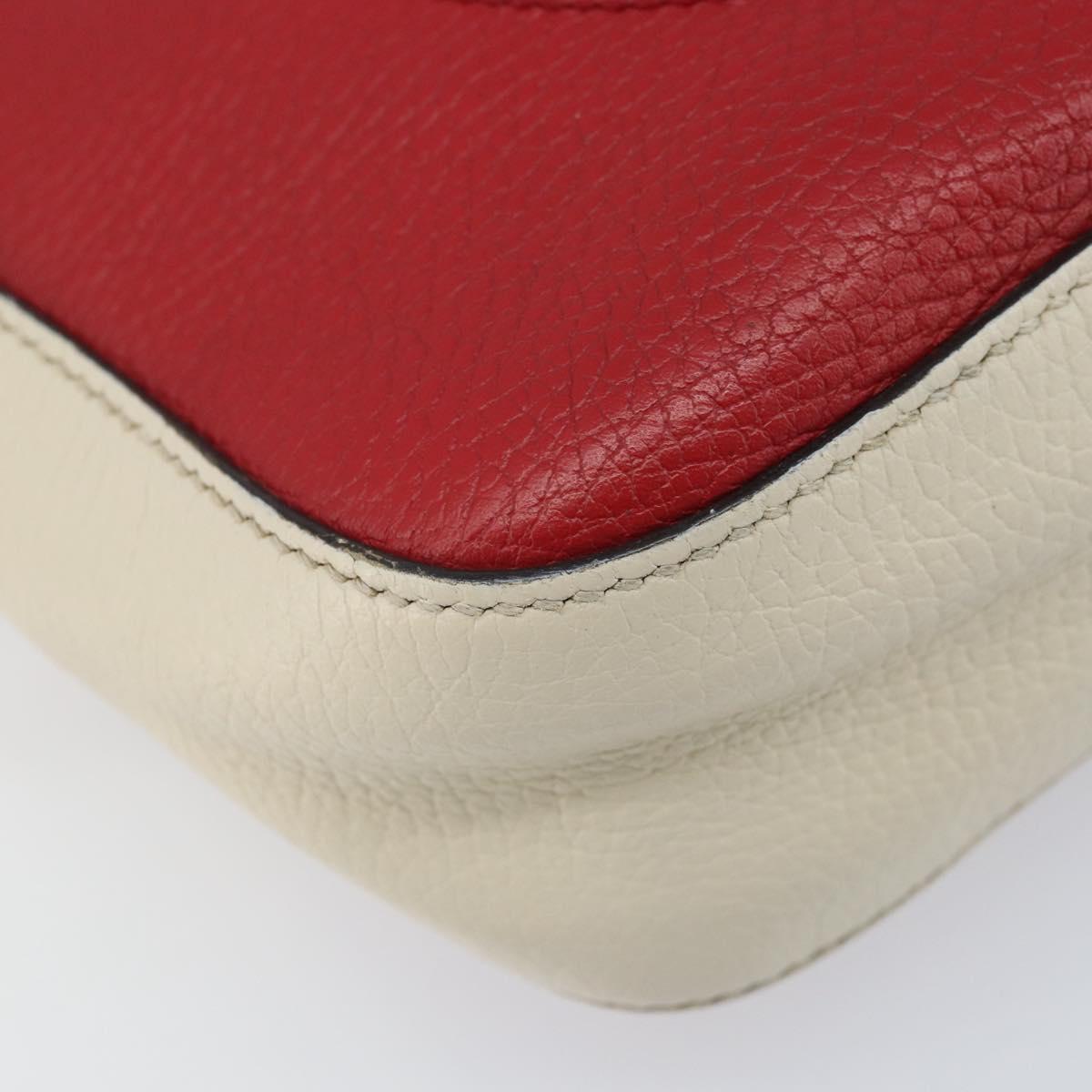 GUCCI Shoulder Bag Leather Red Gold 431567 Auth ka2941