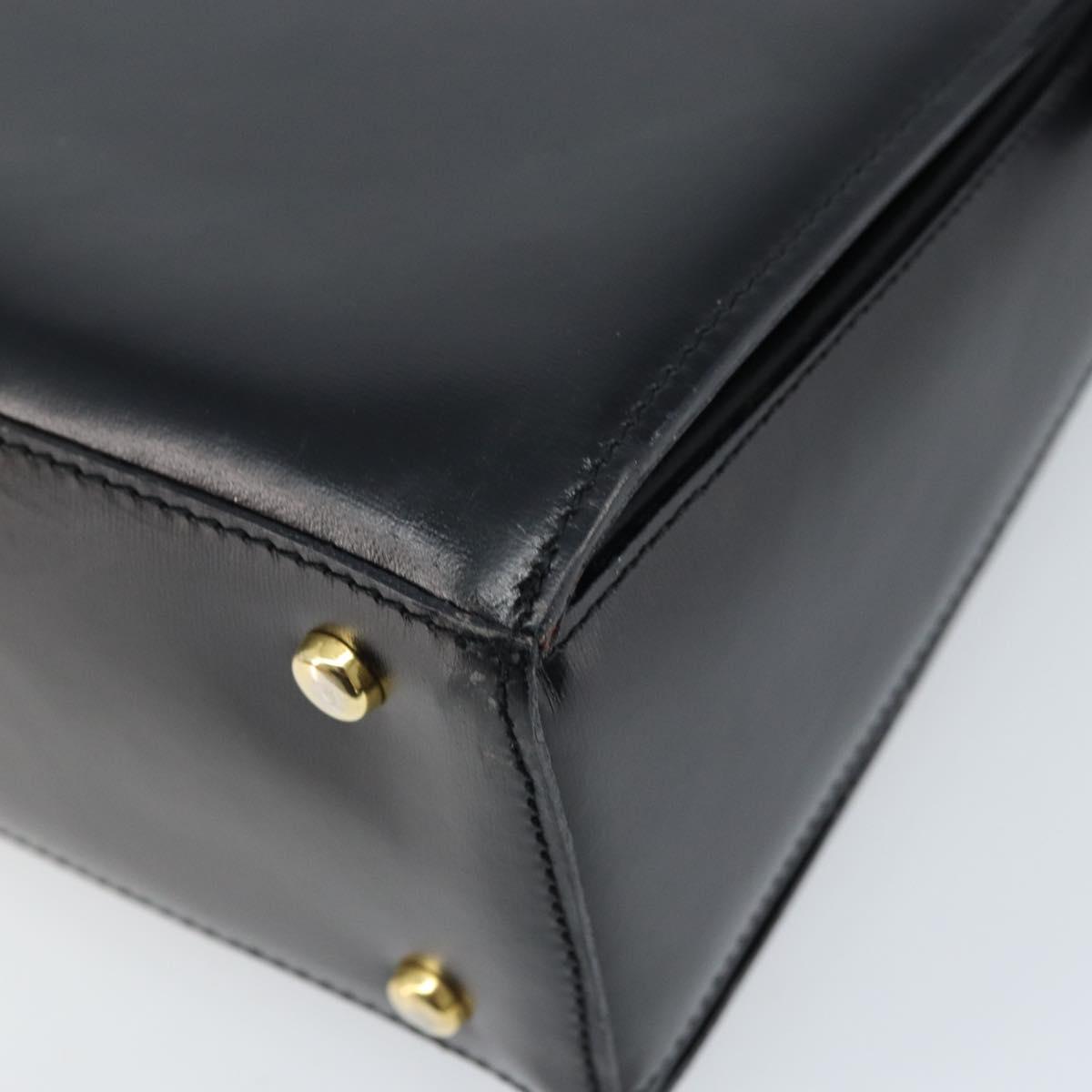 CELINE Shoulder Bag Leather Black Gold Auth ka2942