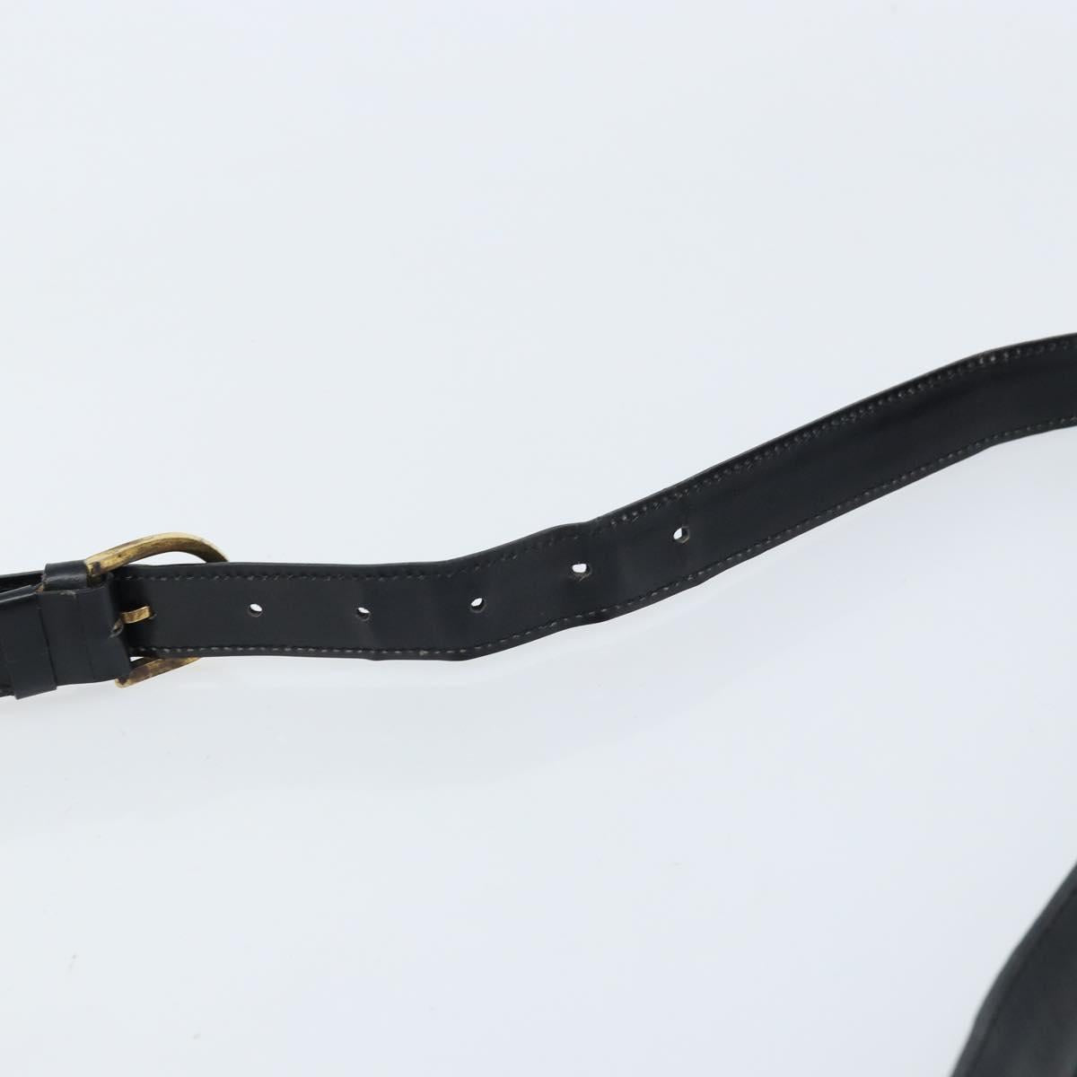 CELINE Shoulder Bag Leather Black Gold Auth ka2942