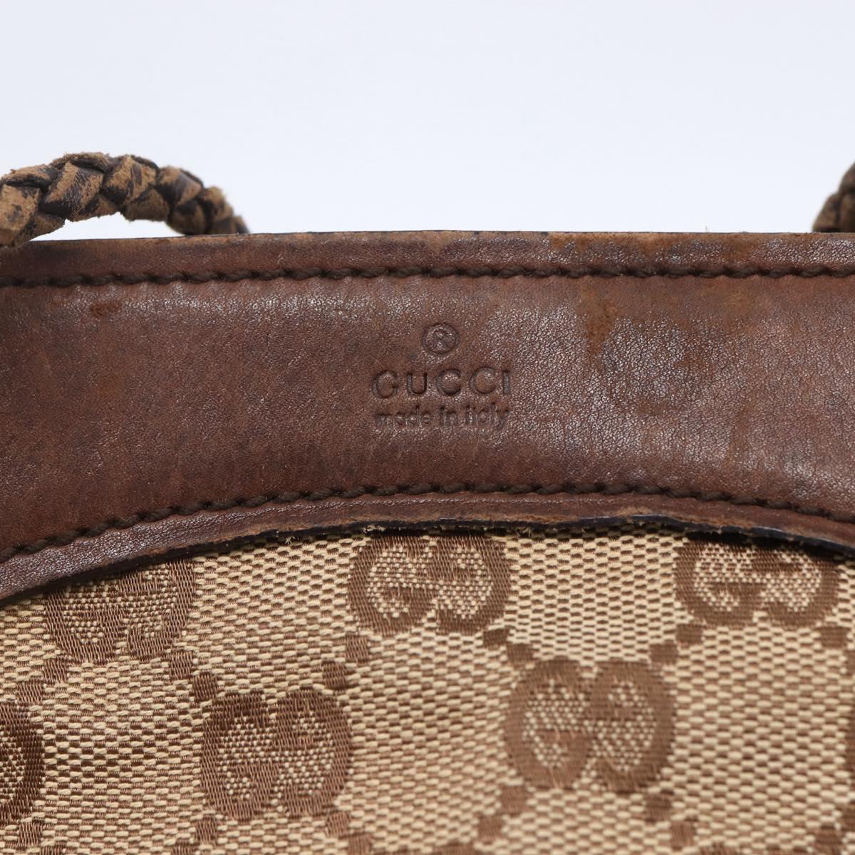 GUCCI GG Canvas Shoulder Bag Beige Gold 109143 Auth ka295