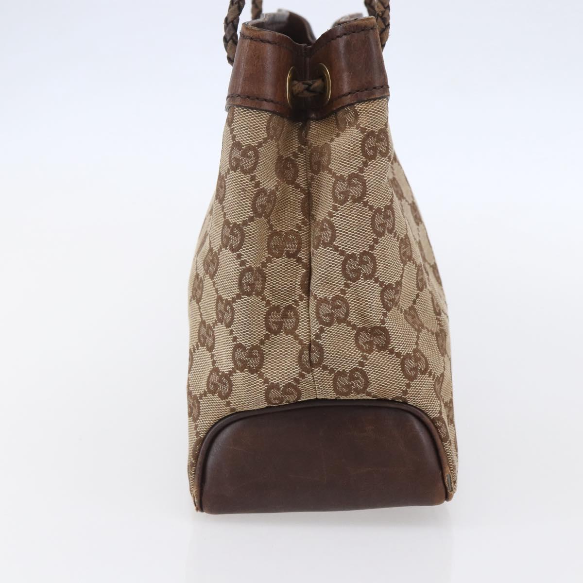 GUCCI GG Canvas Shoulder Bag Beige Gold 109143 Auth ka295