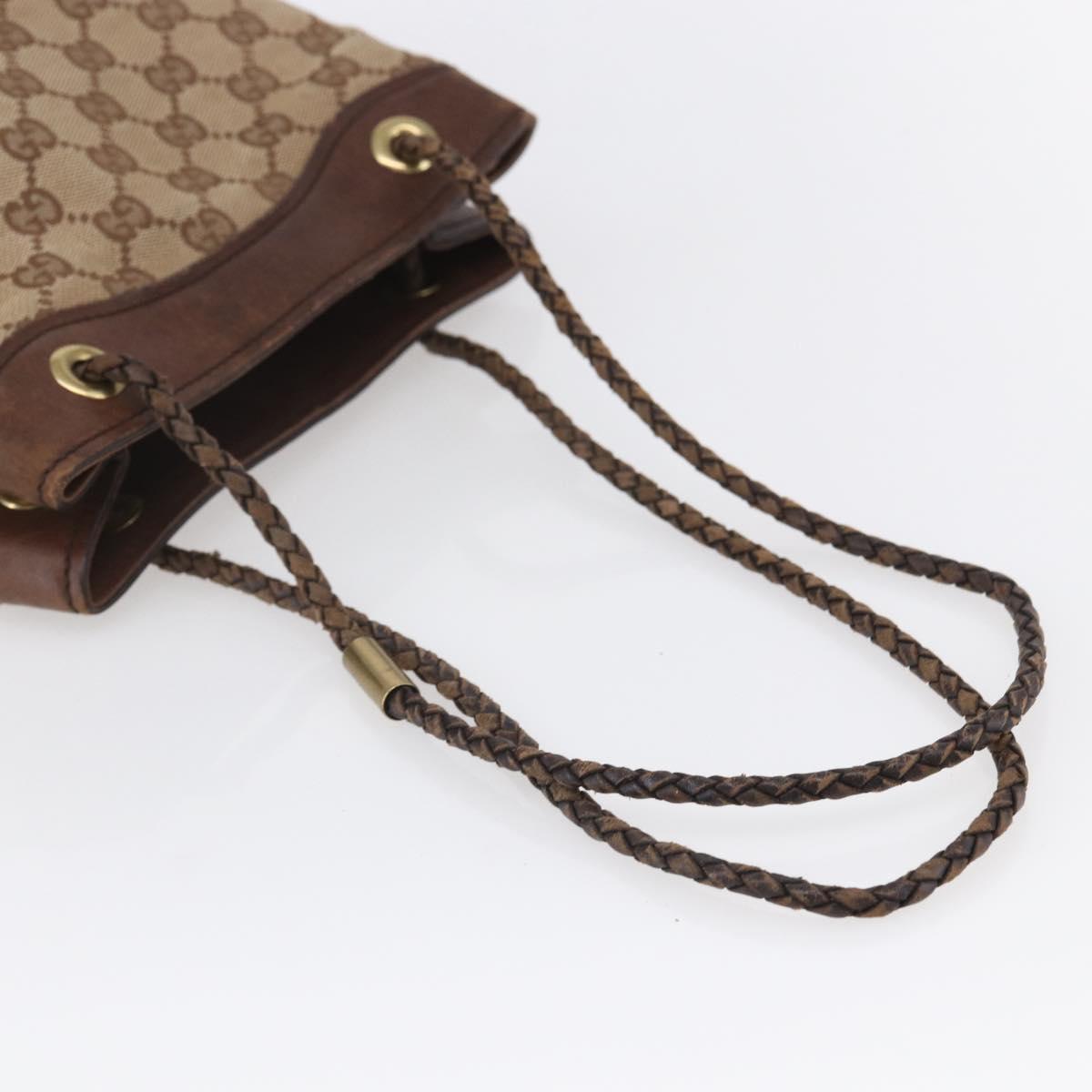 GUCCI GG Canvas Shoulder Bag Beige Gold 109143 Auth ka295