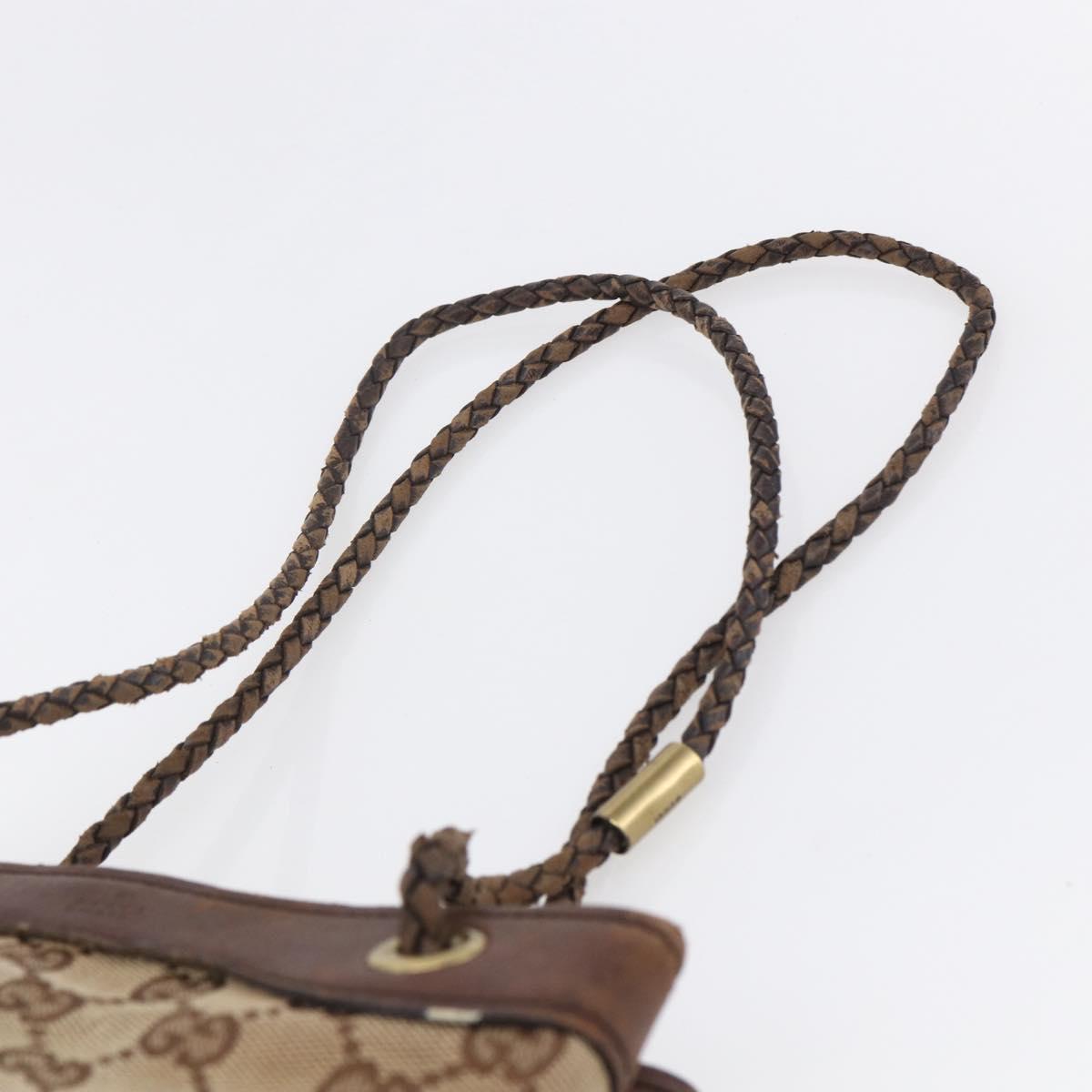 GUCCI GG Canvas Shoulder Bag Beige Gold 109143 Auth ka295