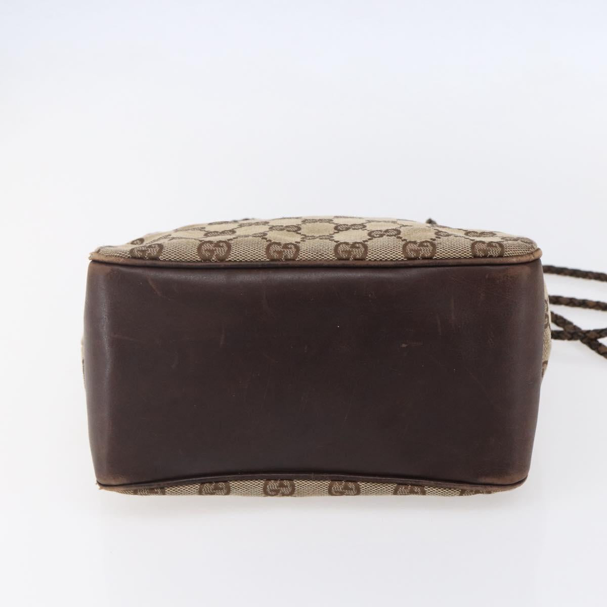 GUCCI GG Canvas Shoulder Bag Beige Gold 109143 Auth ka295