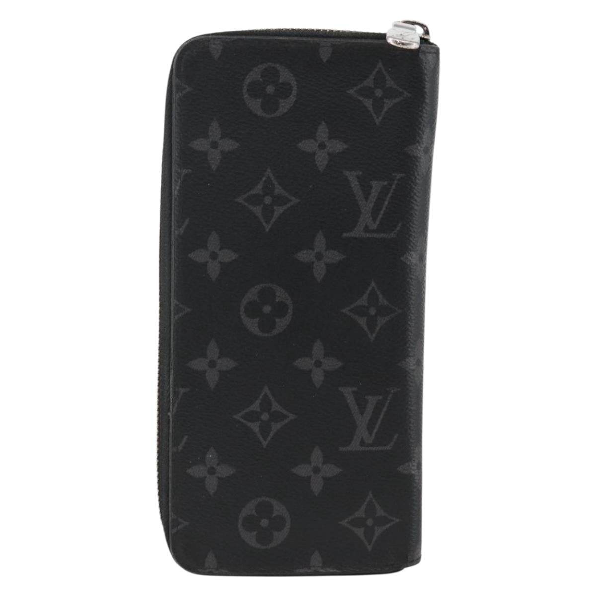 LOUIS VUITTON Monogram Eclipse Zippy Wallet Vertical Wallet M62295 Auth ka2951