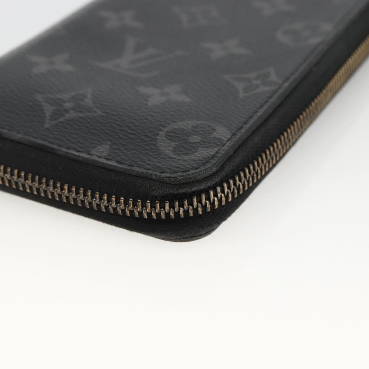 LOUIS VUITTON Monogram Eclipse Zippy Wallet Vertical Wallet M62295 Auth ka2951