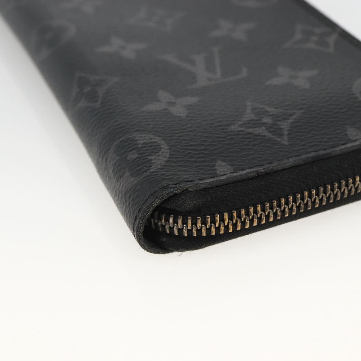 LOUIS VUITTON Monogram Eclipse Zippy Wallet Vertical Wallet M62295 Auth ka2951