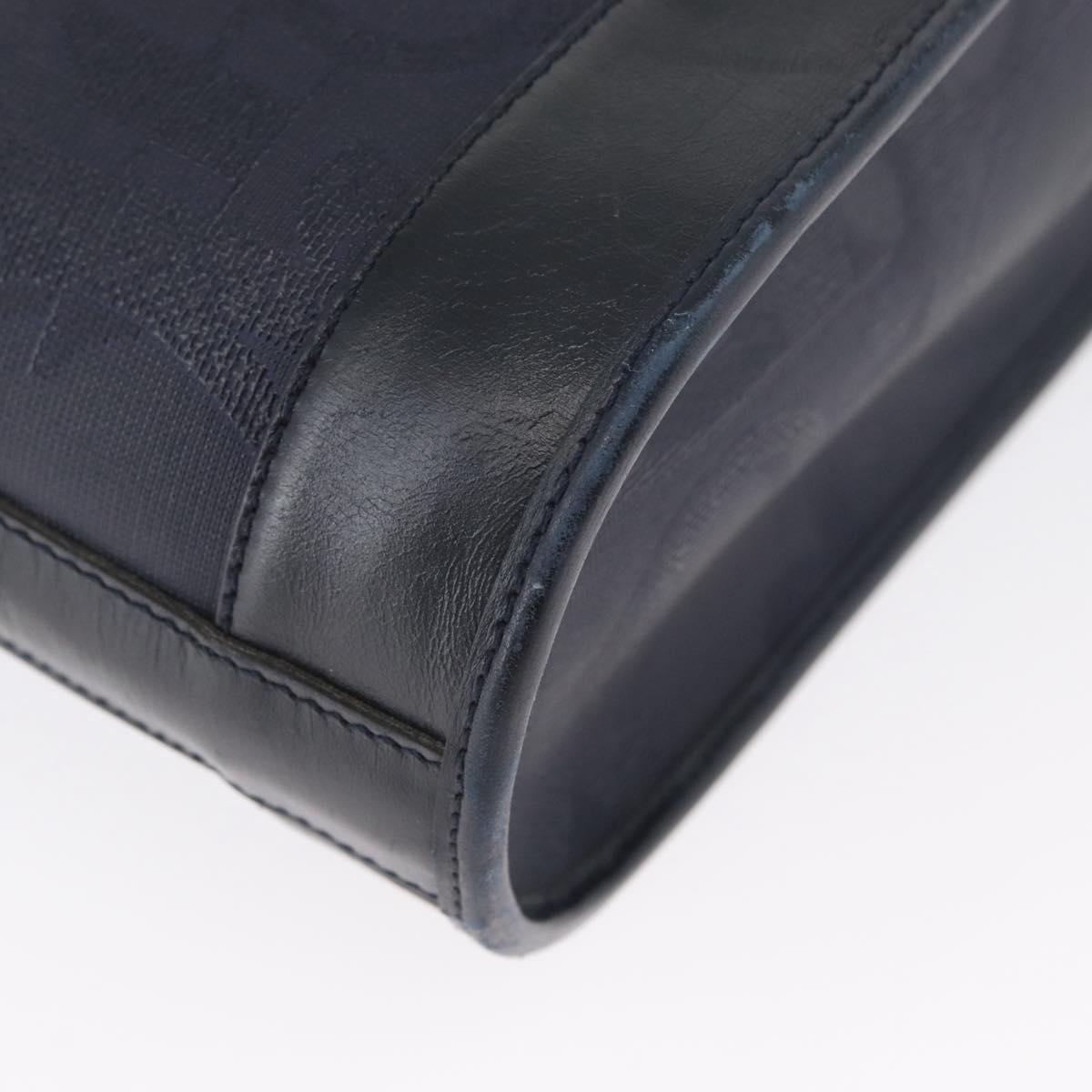 Christian Dior Trotter Canvas Shoulder Bag Navy Gold Auth ka2955