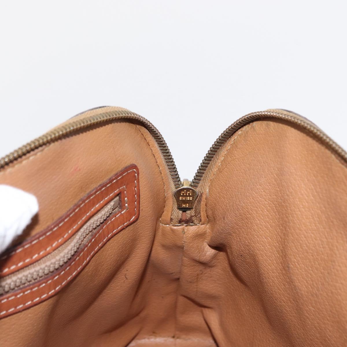 CELINE Macadam Canvas Hand Bag PVC 2way Beige Gold Auth ka296