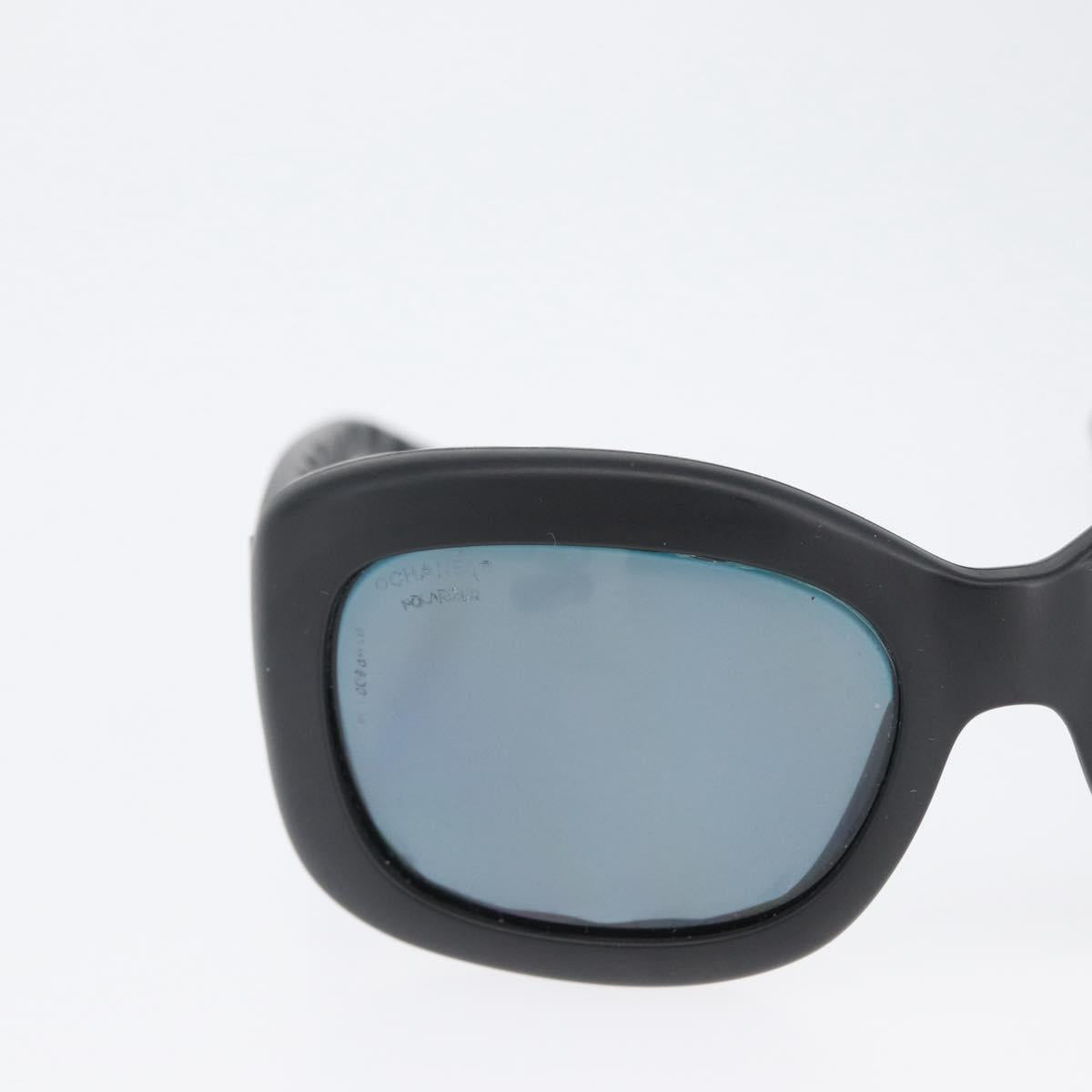 CHANEL Sunglasses plastic Black CC Auth ka2963