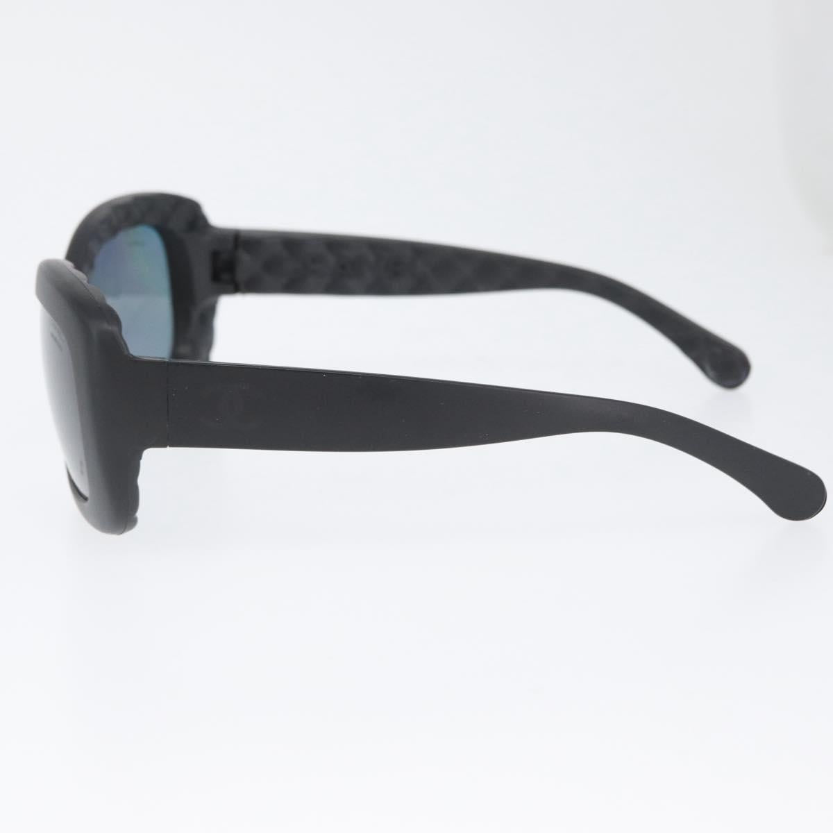 CHANEL Sunglasses plastic Black CC Auth ka2963