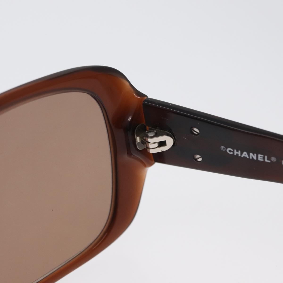 CHANEL Sunglasses plastic Brown CC Auth ka2964