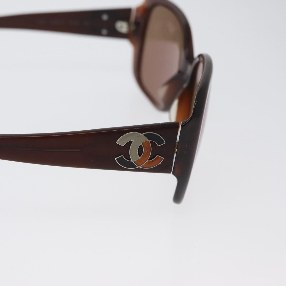 CHANEL Sunglasses plastic Brown CC Auth ka2964