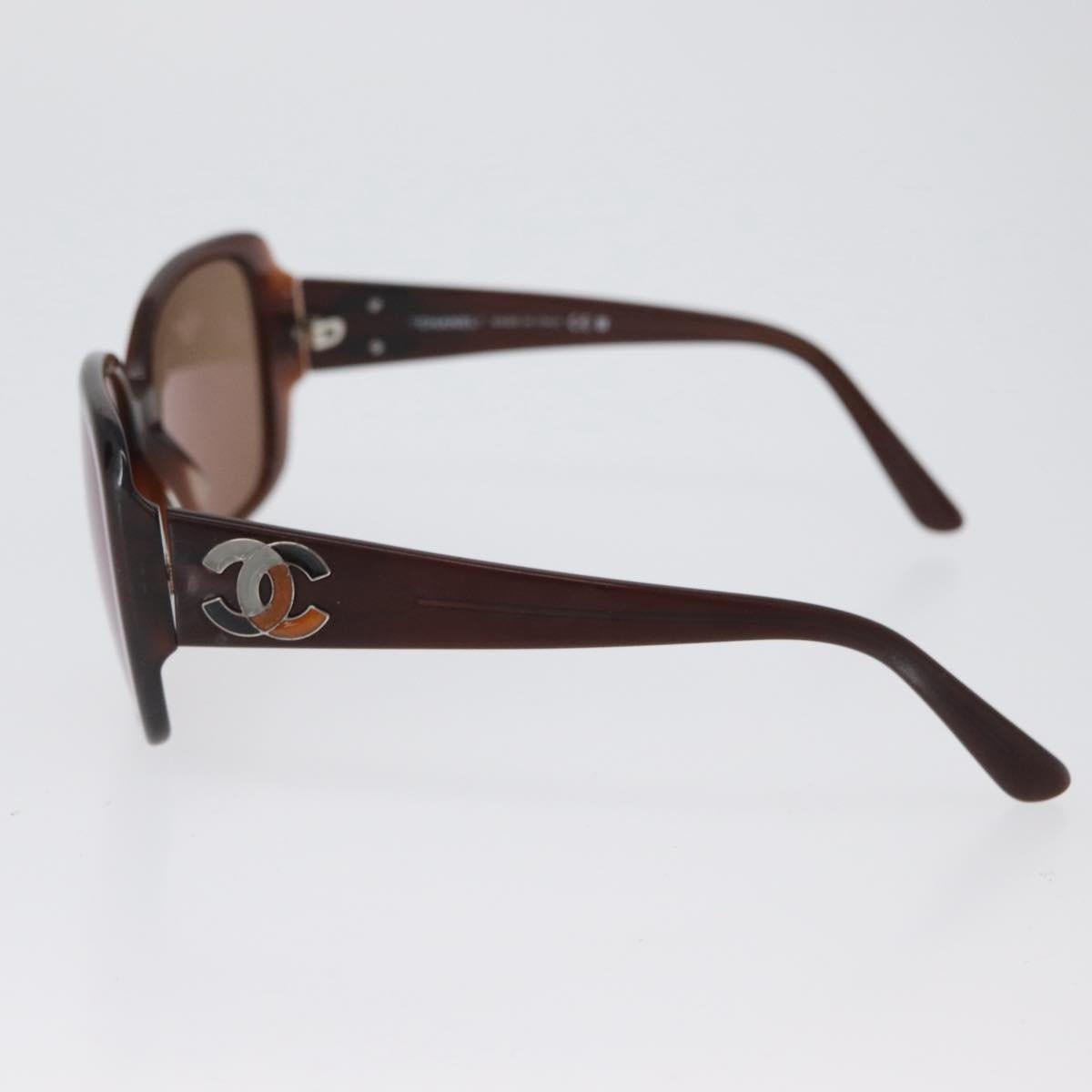 CHANEL Sunglasses plastic Brown CC Auth ka2964