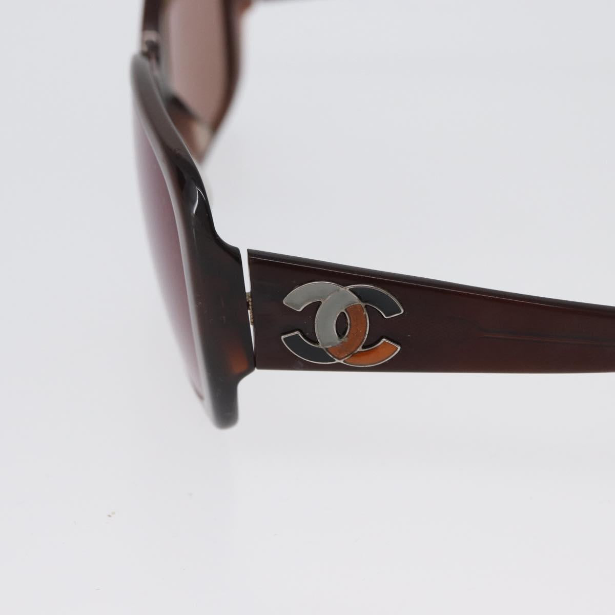 CHANEL Sunglasses plastic Brown CC Auth ka2964