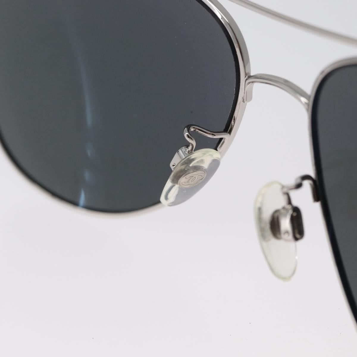 CHANEL Sunglasses metal Silver CC Auth ka2965