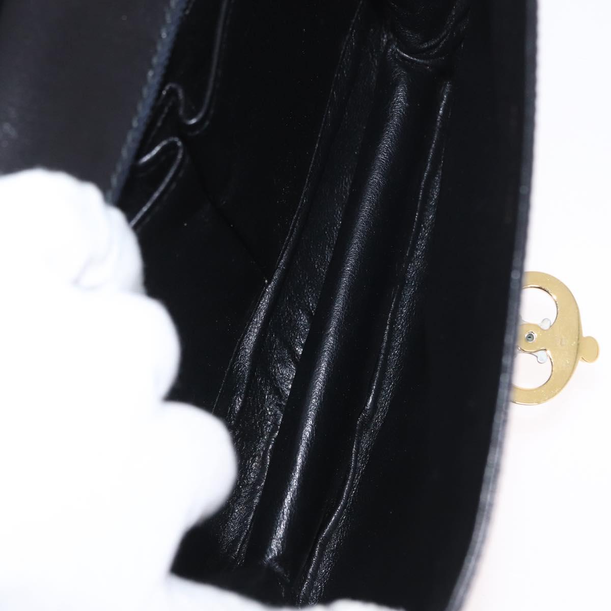 CELINE Shoulder Bag Leather Black Gold Auth ka2969