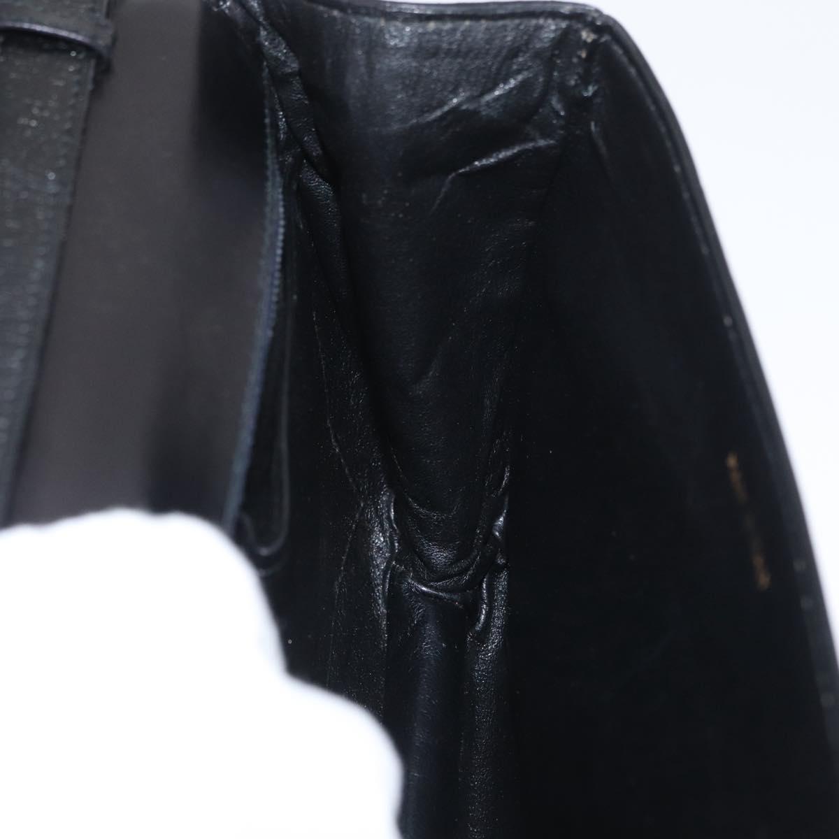 CELINE Shoulder Bag Leather Black Gold Auth ka2969