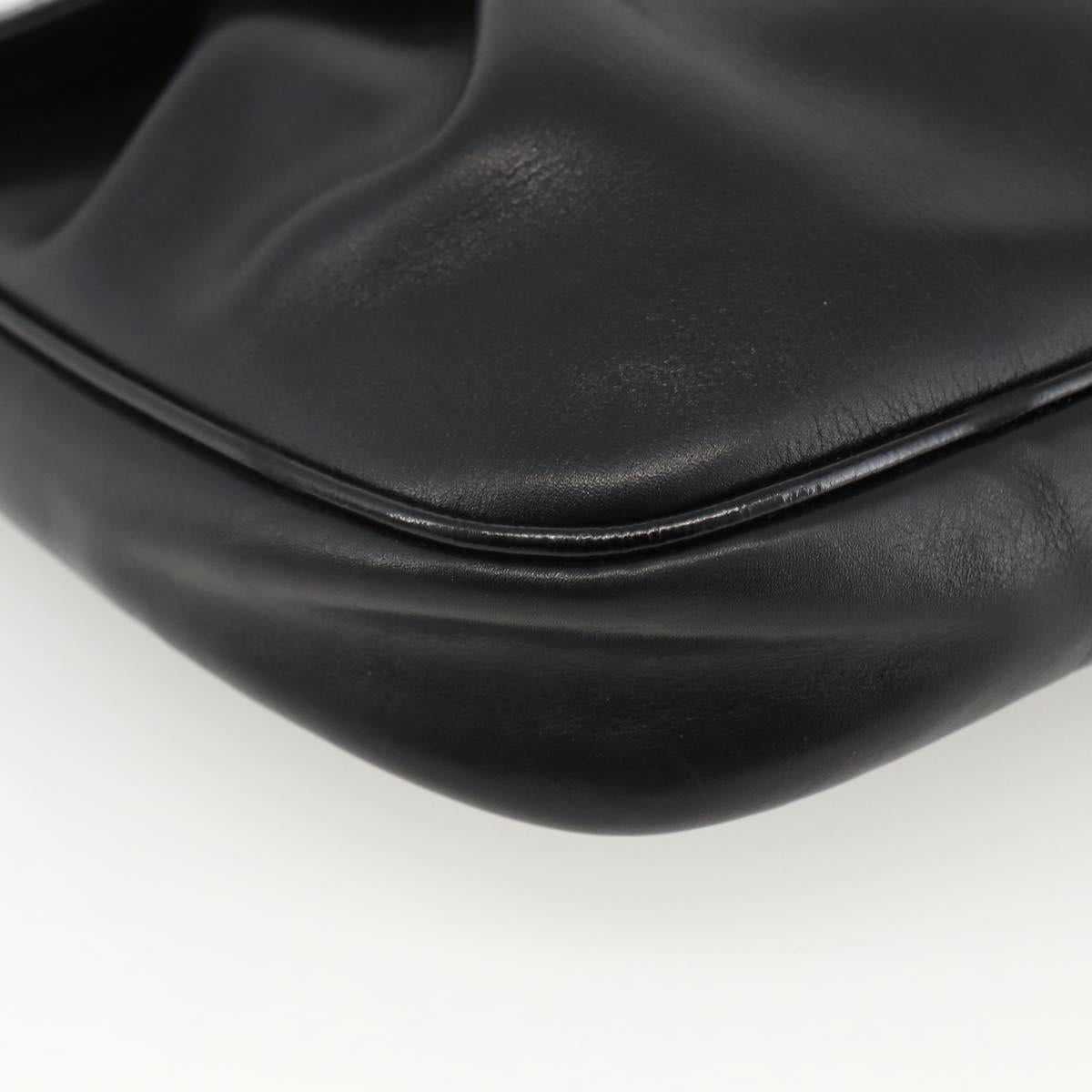 Salvatore Ferragamo Shoulder Bag Patent leather Black Gold Auth ka2971