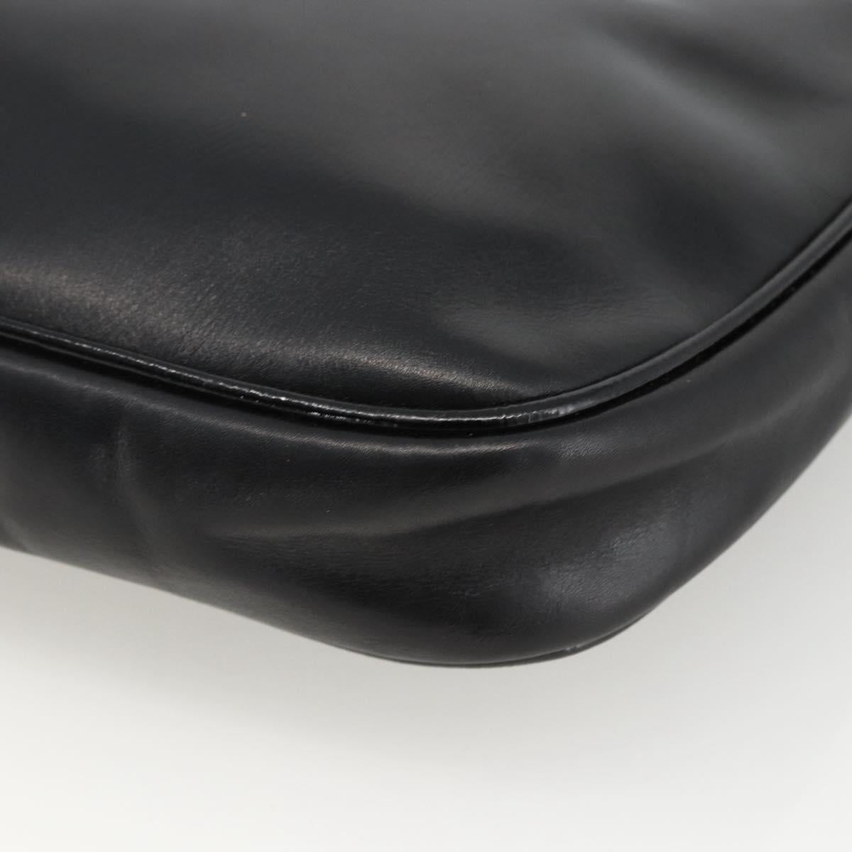 Salvatore Ferragamo Shoulder Bag Patent leather Black Gold Auth ka2971