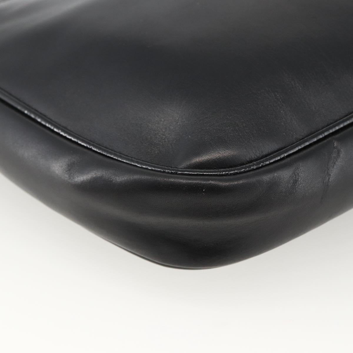 Salvatore Ferragamo Shoulder Bag Patent leather Black Gold Auth ka2971