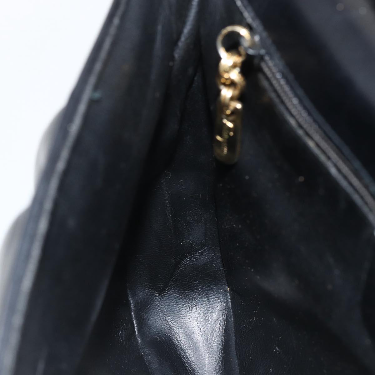 Salvatore Ferragamo Shoulder Bag Patent leather Black Gold Auth ka2971