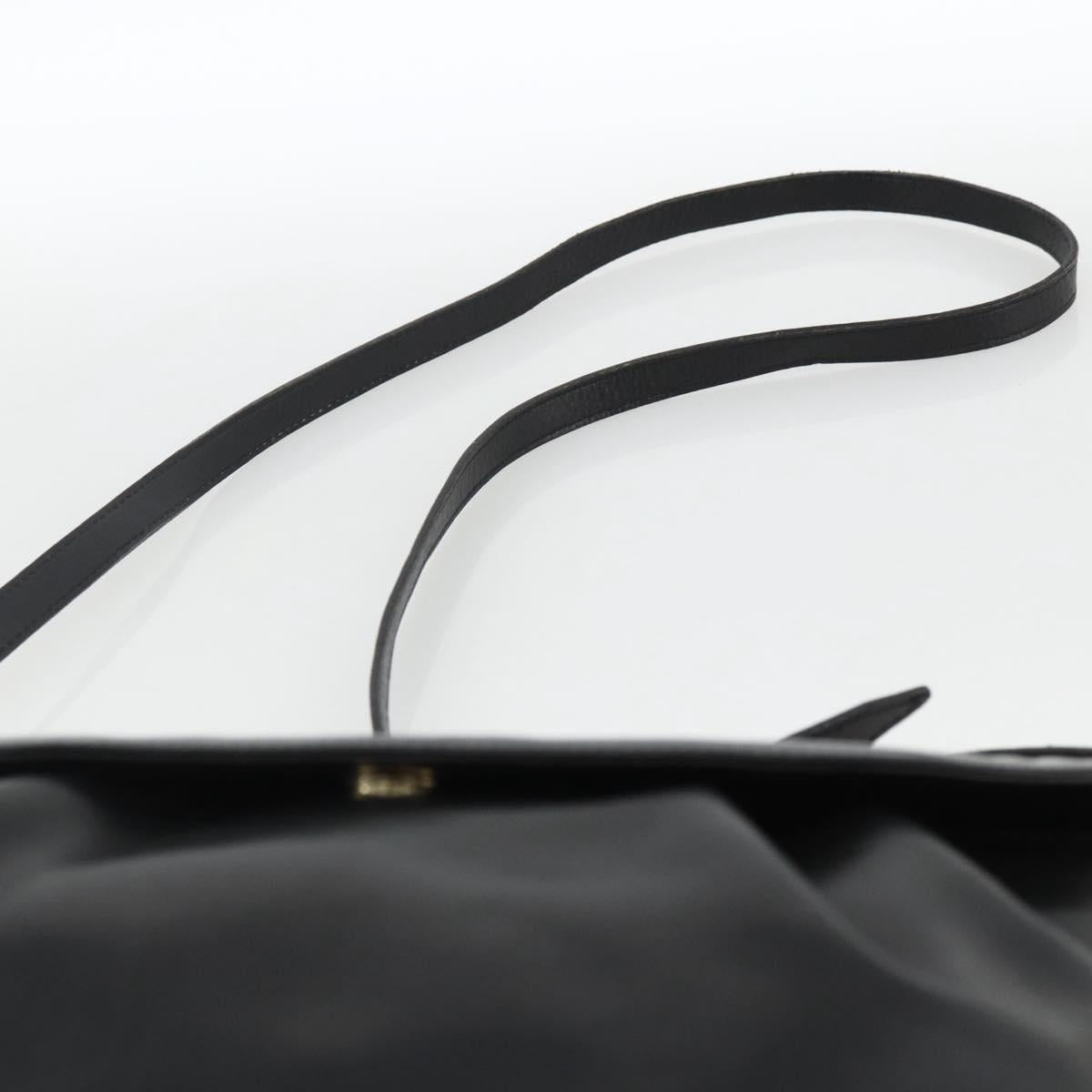 Salvatore Ferragamo Shoulder Bag Patent leather Black Gold Auth ka2971
