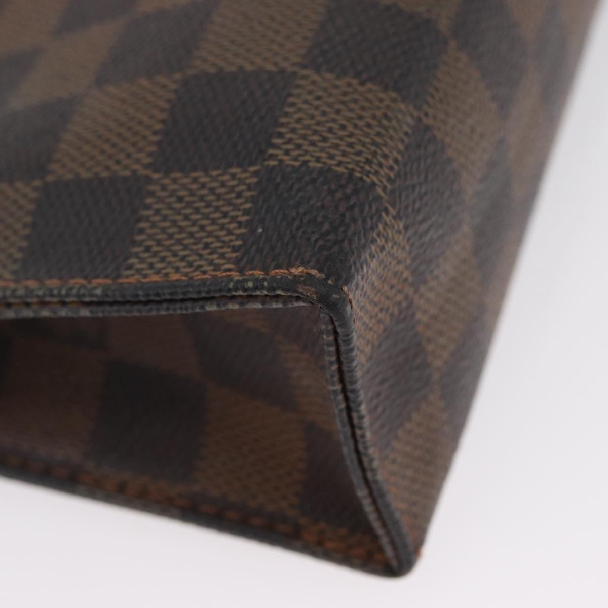 LOUIS VUITTON Damier Ebene Poche Toilette 19 Pouch N47544 LV Auth ka2972