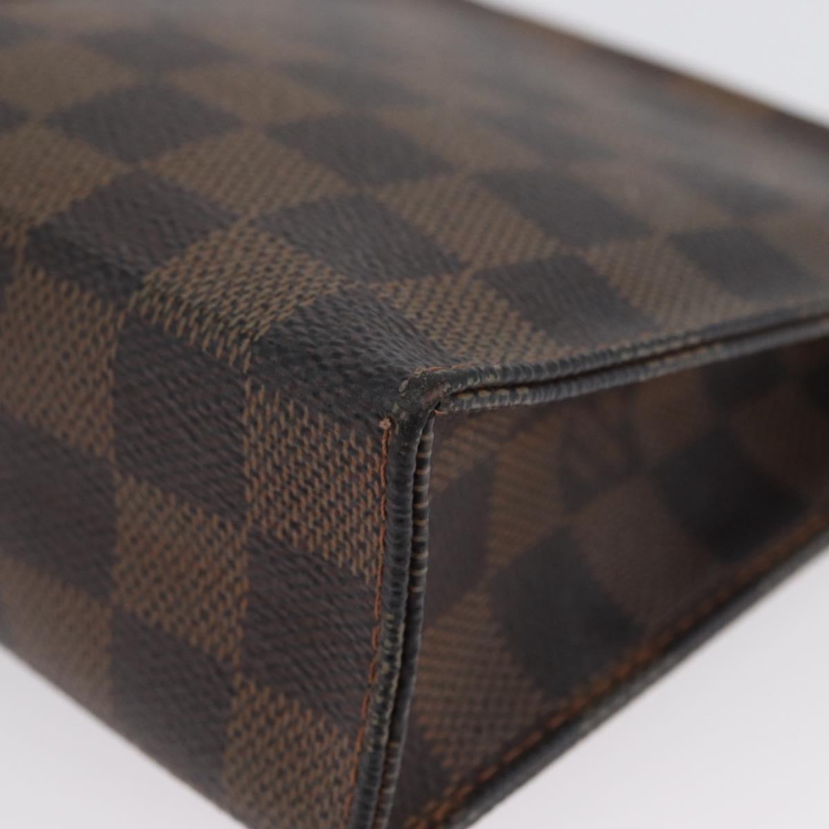 LOUIS VUITTON Damier Ebene Poche Toilette 19 Pouch N47544 LV Auth ka2972