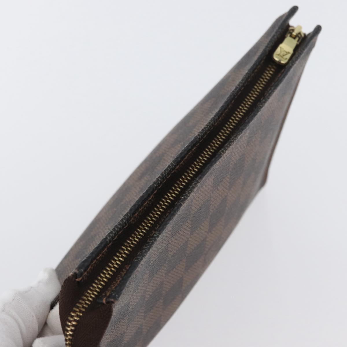 LOUIS VUITTON Damier Ebene Poche Toilette 19 Pouch N47544 LV Auth ka2972