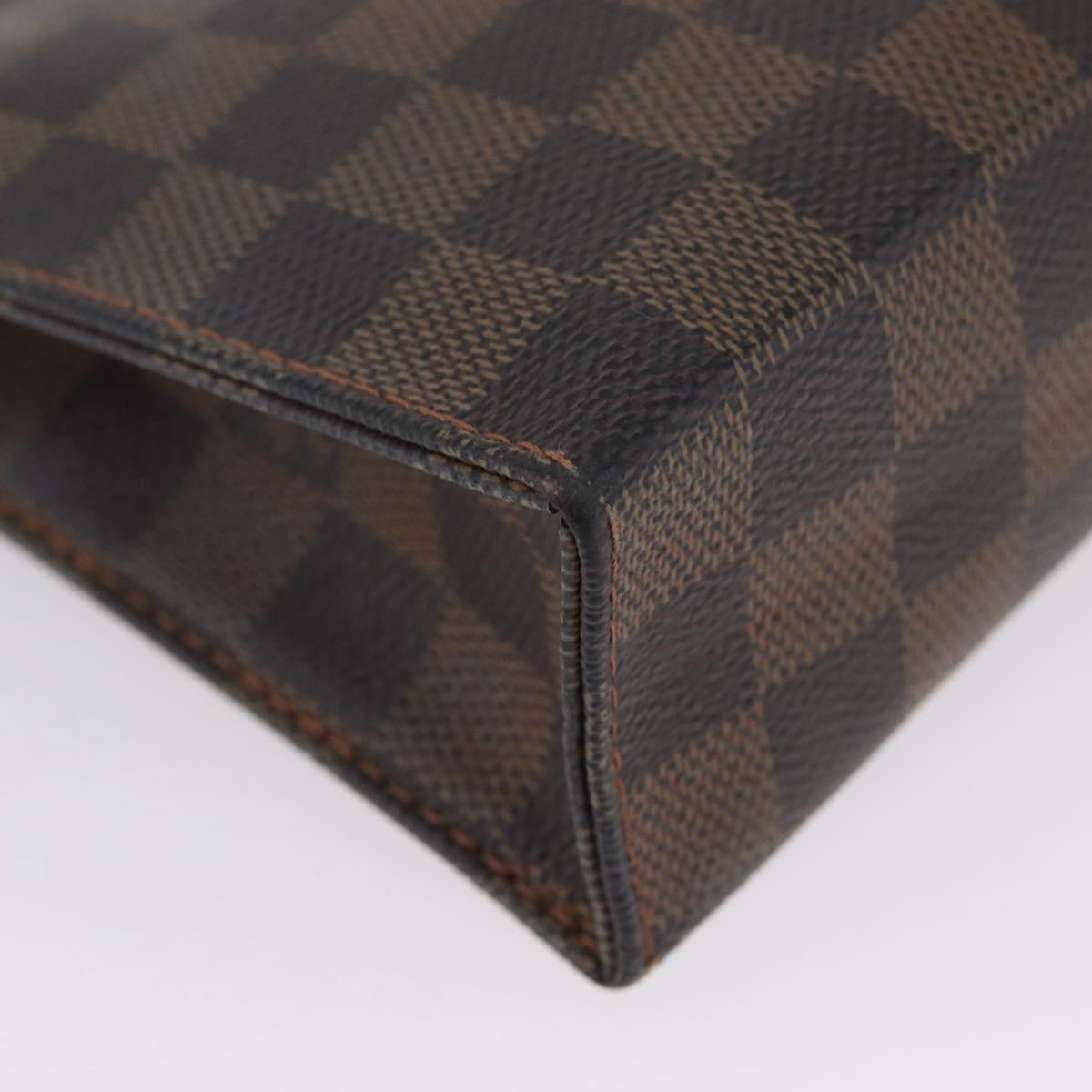 LOUIS VUITTON Damier Ebene Poche Toilette 19 Pouch N47544 LV Auth ka2972