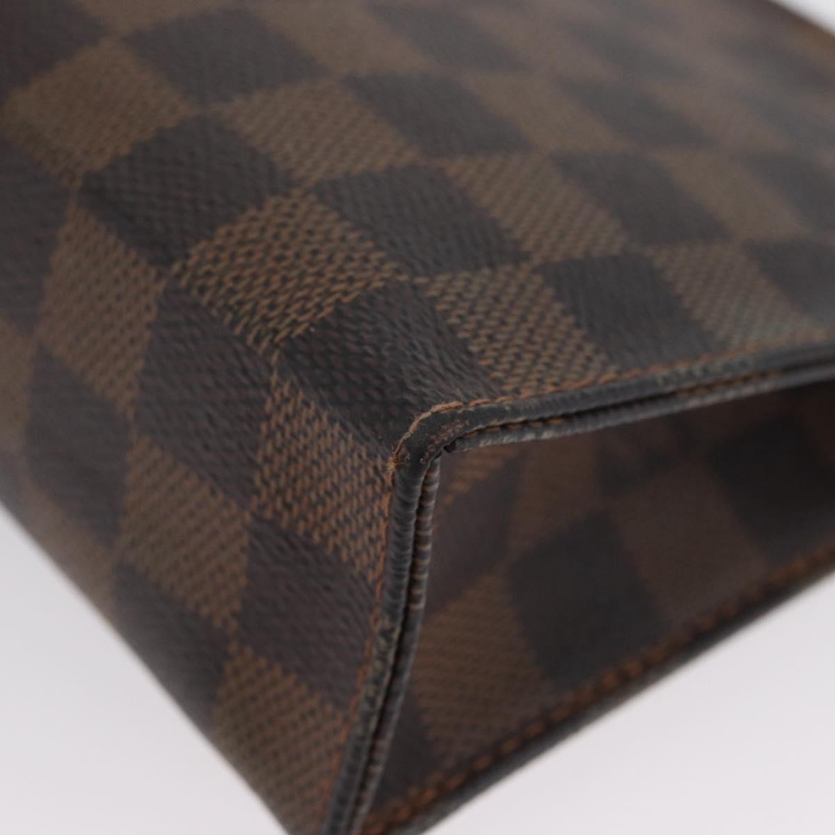 LOUIS VUITTON Damier Ebene Poche Toilette 19 Pouch N47544 LV Auth ka2972