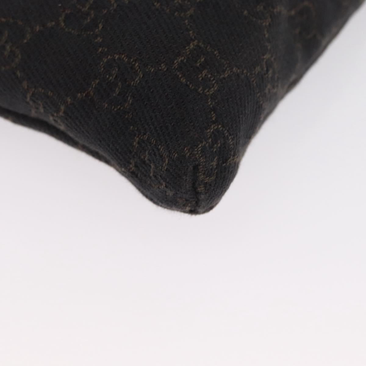 GUCCI GG Canvas Waist bag Dark Brown Silver 28566 Auth ka2977