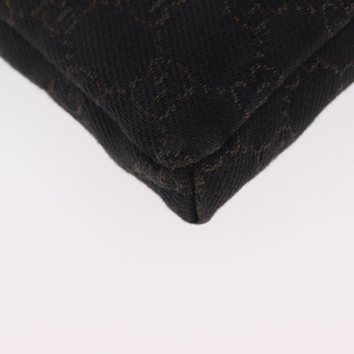 GUCCI GG Canvas Waist bag Dark Brown Silver 28566 Auth ka2977